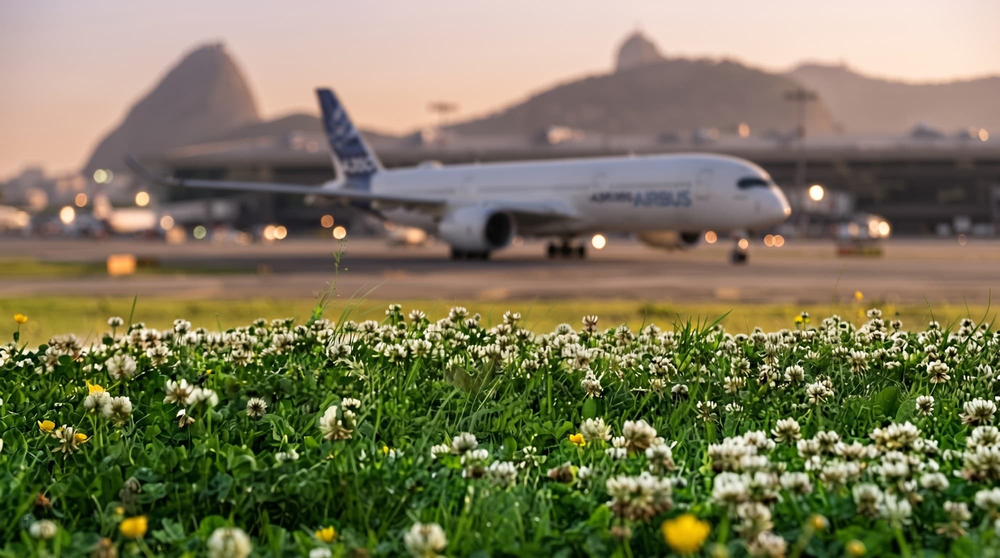 Aircraft on approach near a runway