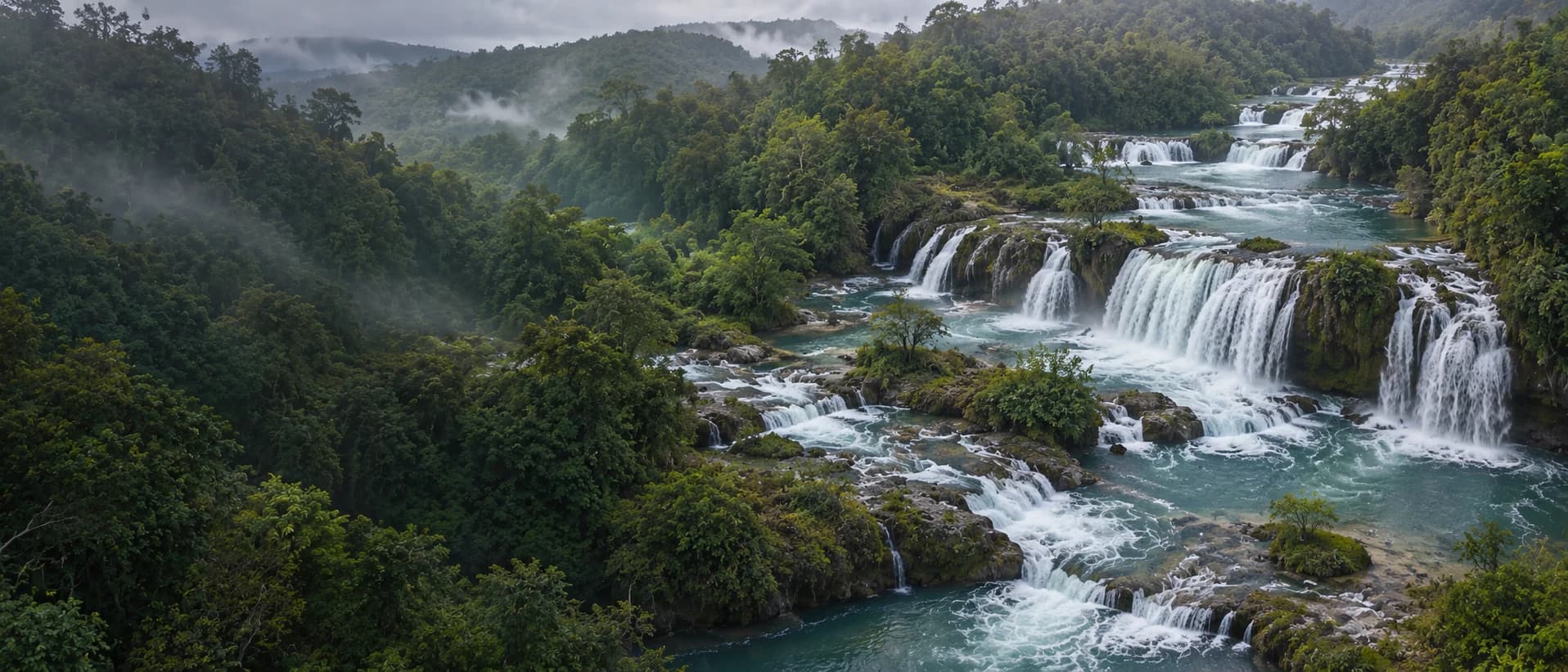 Un valle fluvial andino con vegetación ribereña en sus márgenes.