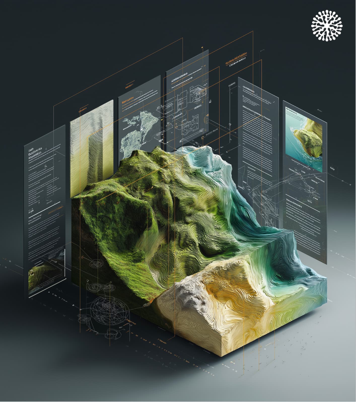 AI platform interface over satellite terrain data